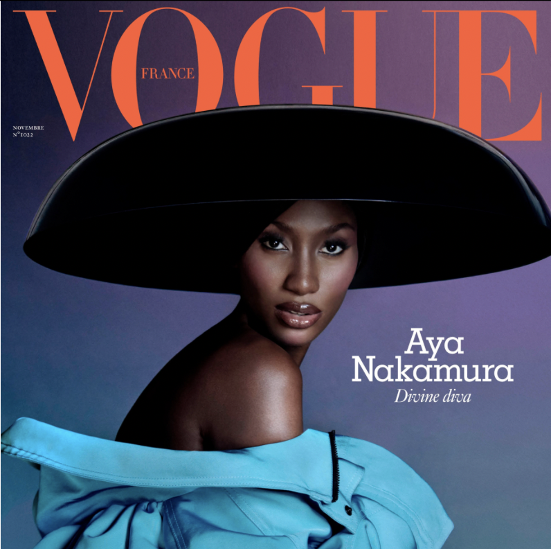 La chanteuse Aya Nakamura en couverture du numéro novembre 2021 de Vogue France