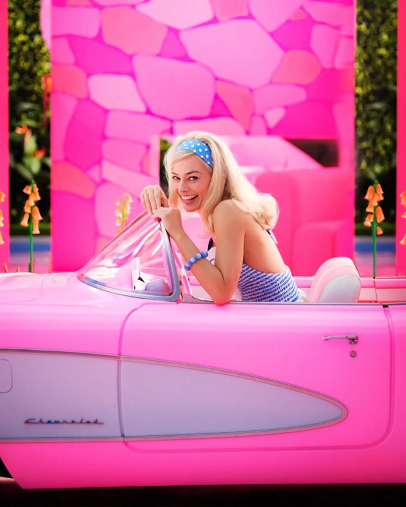 Margot Robbie sur le tournage de Barbie